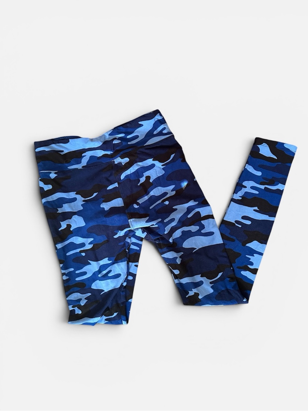 Blue Camo High-Rise Leggings